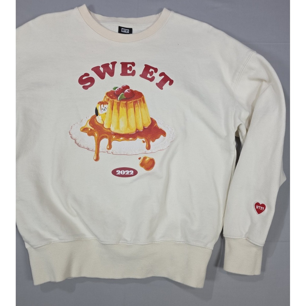 BT21 Baby Sweet Things Sweatshirt S Small Beige K-Pop BTS‎ Line Friends 2022
